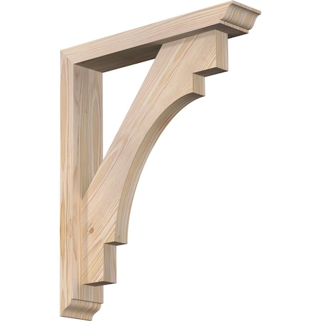 Ekena Millwork Merced Traditional Smooth Bracket w/ Offset Brace, Douglas Fir, 3 1/2"W x 18"D x 22"H BKT0402X18X22MRC01SDF